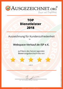 Webhosting - Auszeichnung für Kundenzufriedenheit