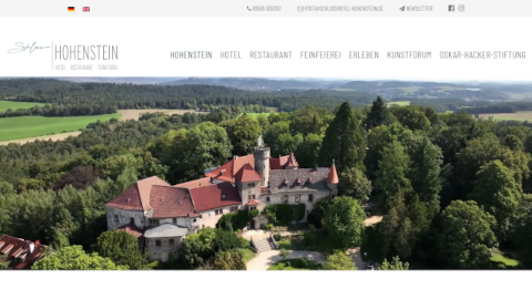 Romantik Hotel Schloss Hohenstein - Referenz bei Webspace-Verkauf.de